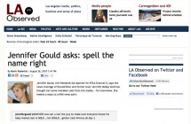 “Jennifer Gould asks: spell the name right”